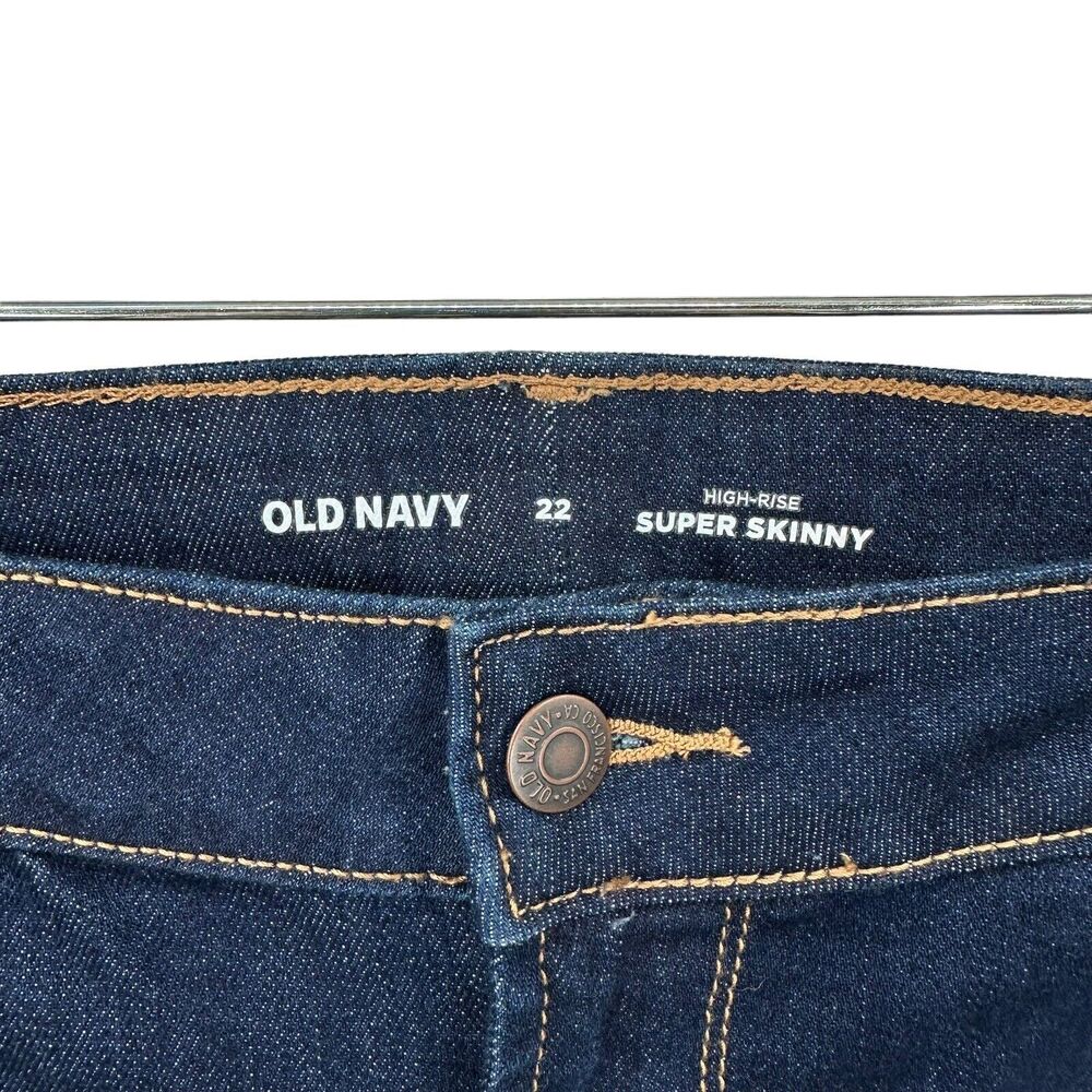 Old Navy Jeans Plus Size 22 Women's Dark Wash High Rise Super Skinny Stretch NWT - Picture 5 of 7